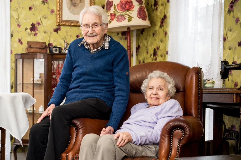 An older couple living together in a care home
