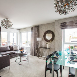 Property PR photography Dundas Estates Calderwood Village apartments interior living room, apartment 3