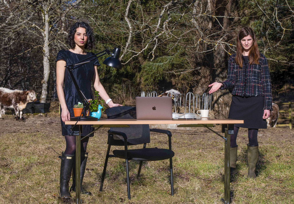 Tech PR Photography of remote office in a rural cow field