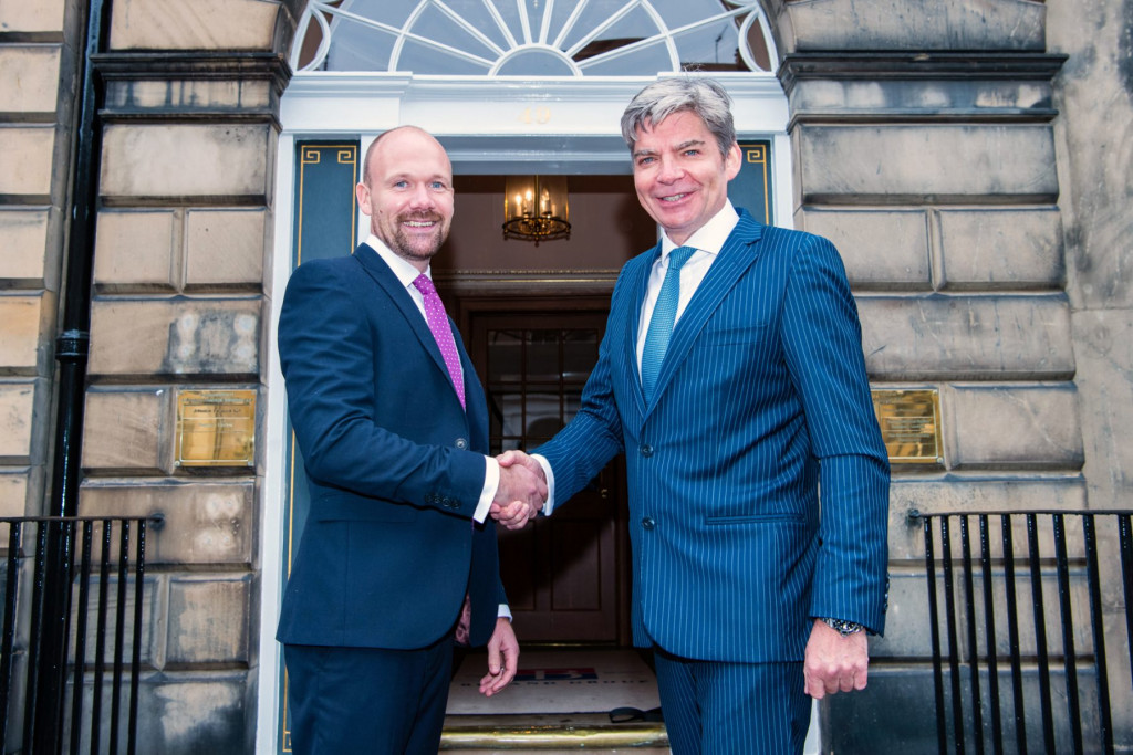 PR phtography captures appointment of Steve Rowntree at Johnston Financial in Edinburgh, Scotland