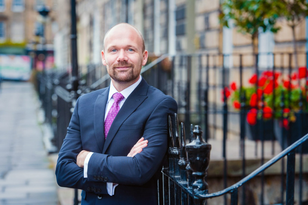 PR phtography captures appointment of Steve Rowntree at Johnston Financial in Edinburgh, Scotland